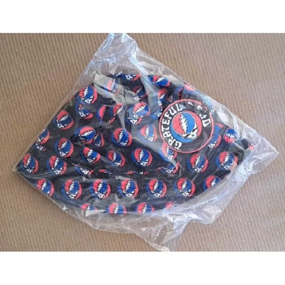New Steal Your Face Grateful Dead Bucket Hat Adult Sun Summer One Size Skull NIP - Picture 2 of 3